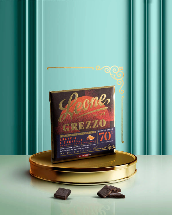 TAVOLETTA LEONE CIOCCOLATO GREZZO ARANCIA E CANNELLA