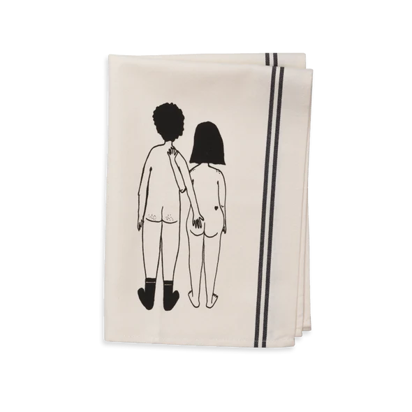 TEA TOWEL NACKED COUPLE BACK HELEN B