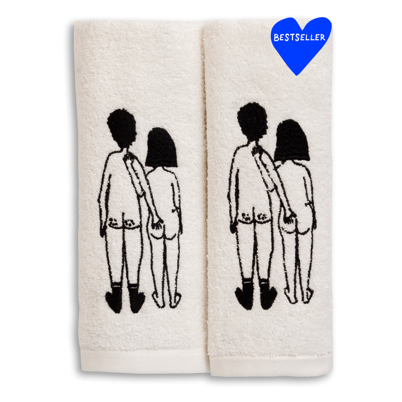 GUEST TOWEL NAKED COUPLE BACK HELEN B