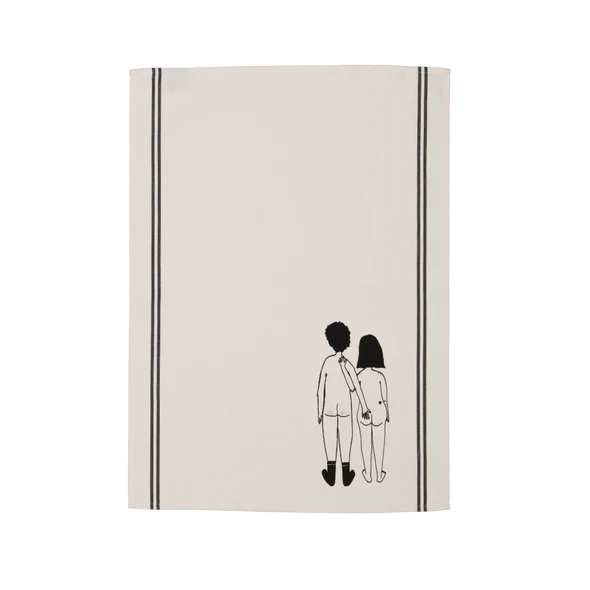 TEA TOWEL NACKED COUPLE BACK HELEN B
