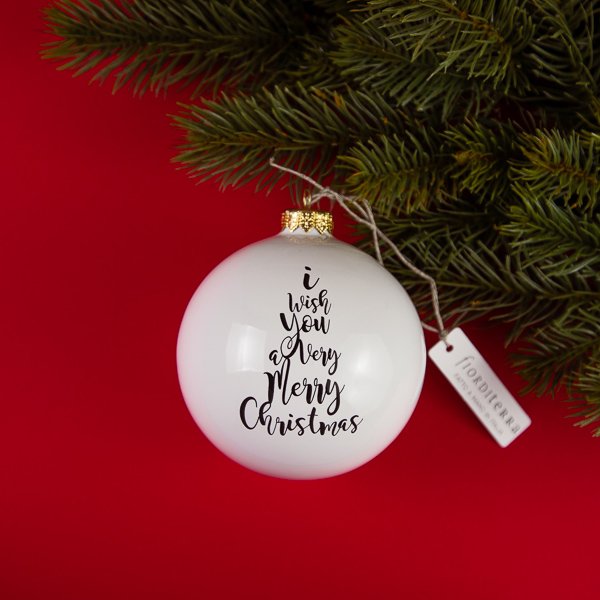PALLA DI NATALE I WISH YOU A VERY MERRY CHRISTMAS