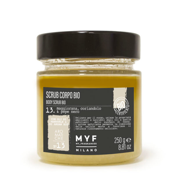 MYF SCRUB CORPO BIO 250ML MAGGIORANA CORIANDOLO PEPE NERO NSG CONCEPT STORE MALCESINE