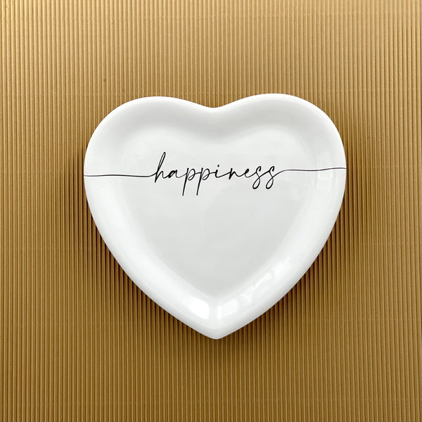 PIATTO CUORE CALLIGRAFA HAPPINESS