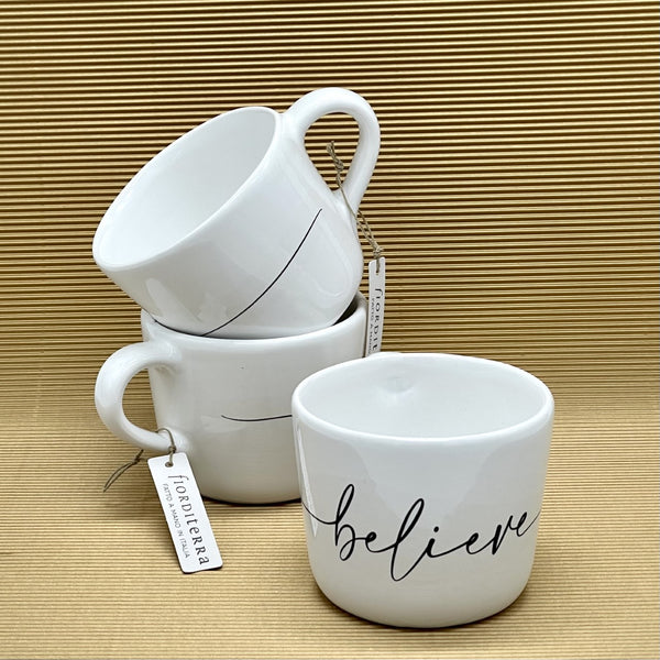 TAZZA DA COLAZIONE CALLIGRAFA BELIEVE