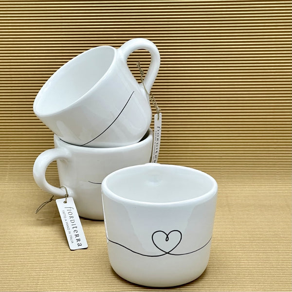 TAZZA DA COLAZIONE CALLIGRAFA CUORE