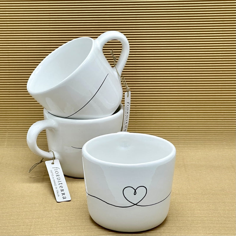 TAZZA DA COLAZIONE CALLIGRAFA CUORE