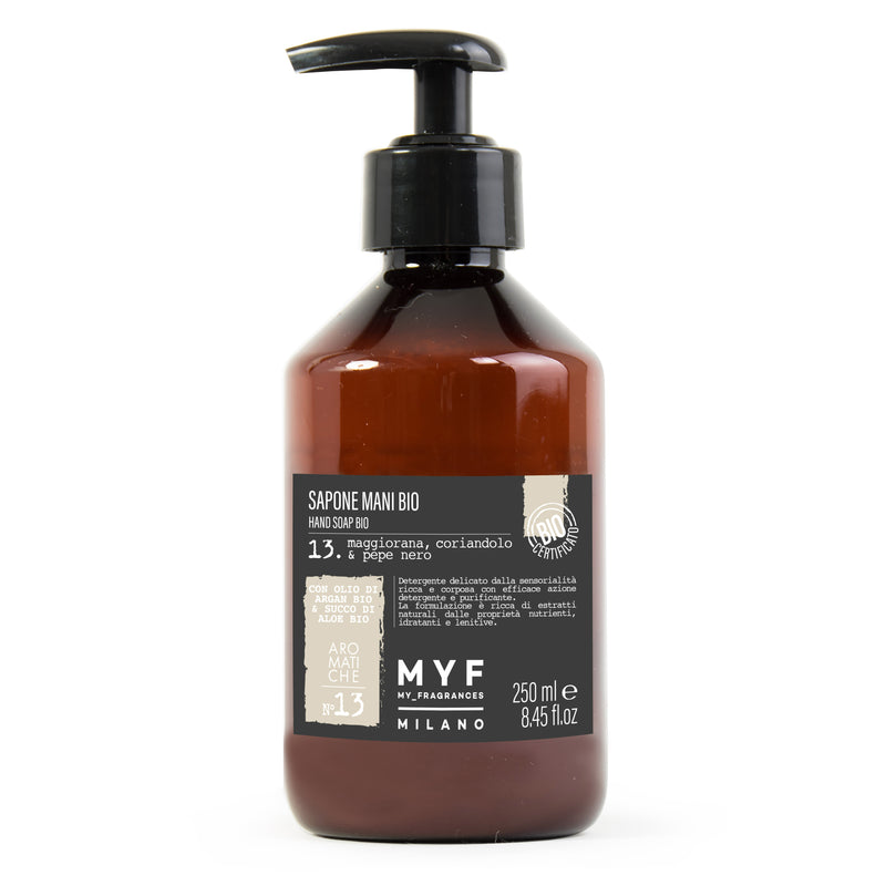 MYF SAPONE MANI BIO 250ML MAGGIORANA CORIANDOLO PEPE NERO NSG CONCEPT STORE MALCESINE