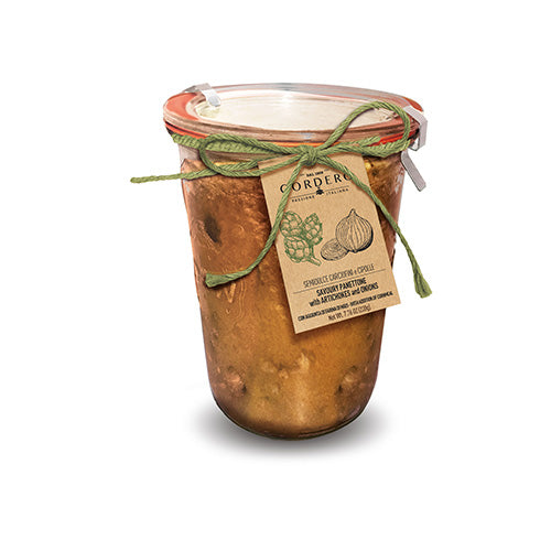 PANETTONE IN VASO COTTURA SEMI-DOLCE CARCIOFI E CIPOLLE CORDERO
