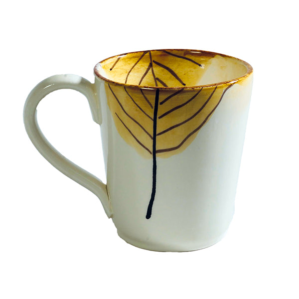 VIRGINIA CASA MUG "LAMINA" FOGLIA OCRA