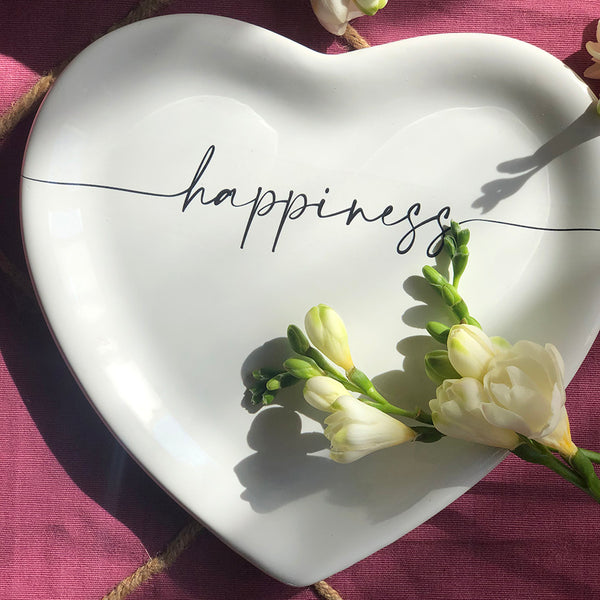 PIATTO CUORE CALLIGRAFA HAPPINESS